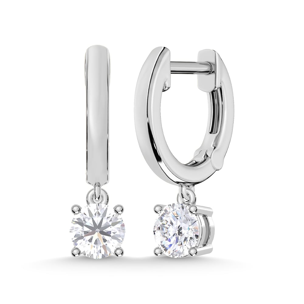 10K White Gold 1/2 Ct.Tw. Lab Grown Diamond Hoop Earrings