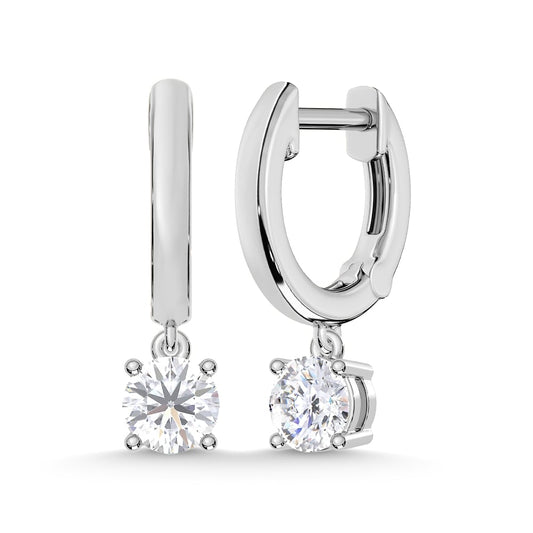 10K White Gold 1/2 Ct.Tw. Lab Grown Diamond Hoop Earrings