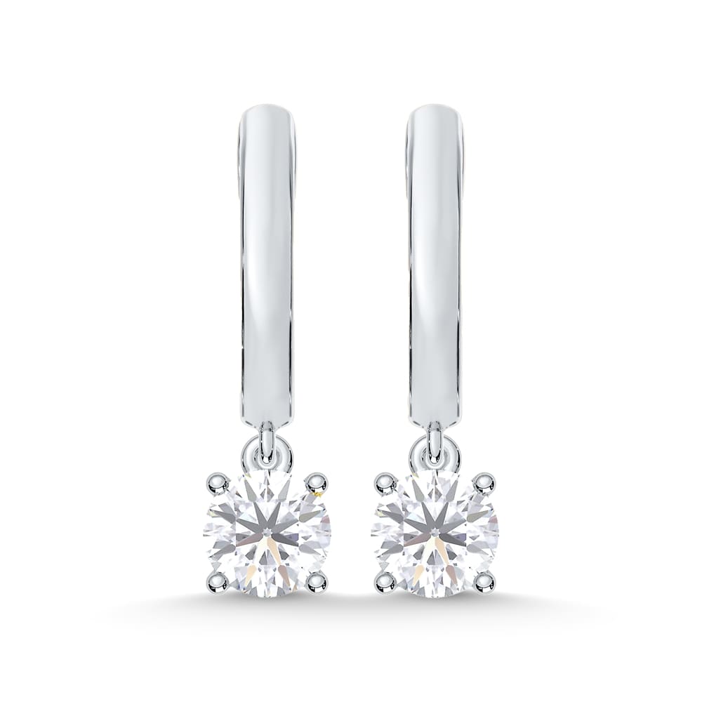 10K White Gold 1/2 Ct.Tw. Lab Grown Diamond Hoop Earrings