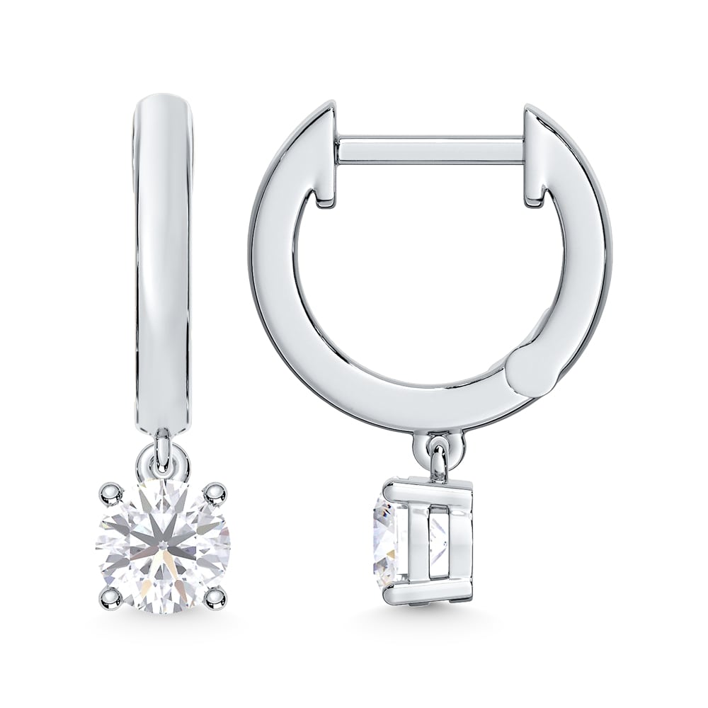 10K White Gold 1/2 Ct.Tw. Lab Grown Diamond Hoop Earrings