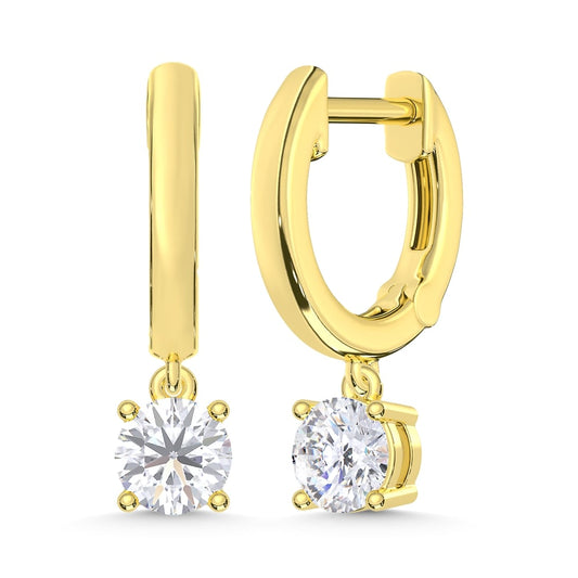 10K Yellow Gold 3/4 Ct.Tw. Lab Grown Diamond Hoop Earrings