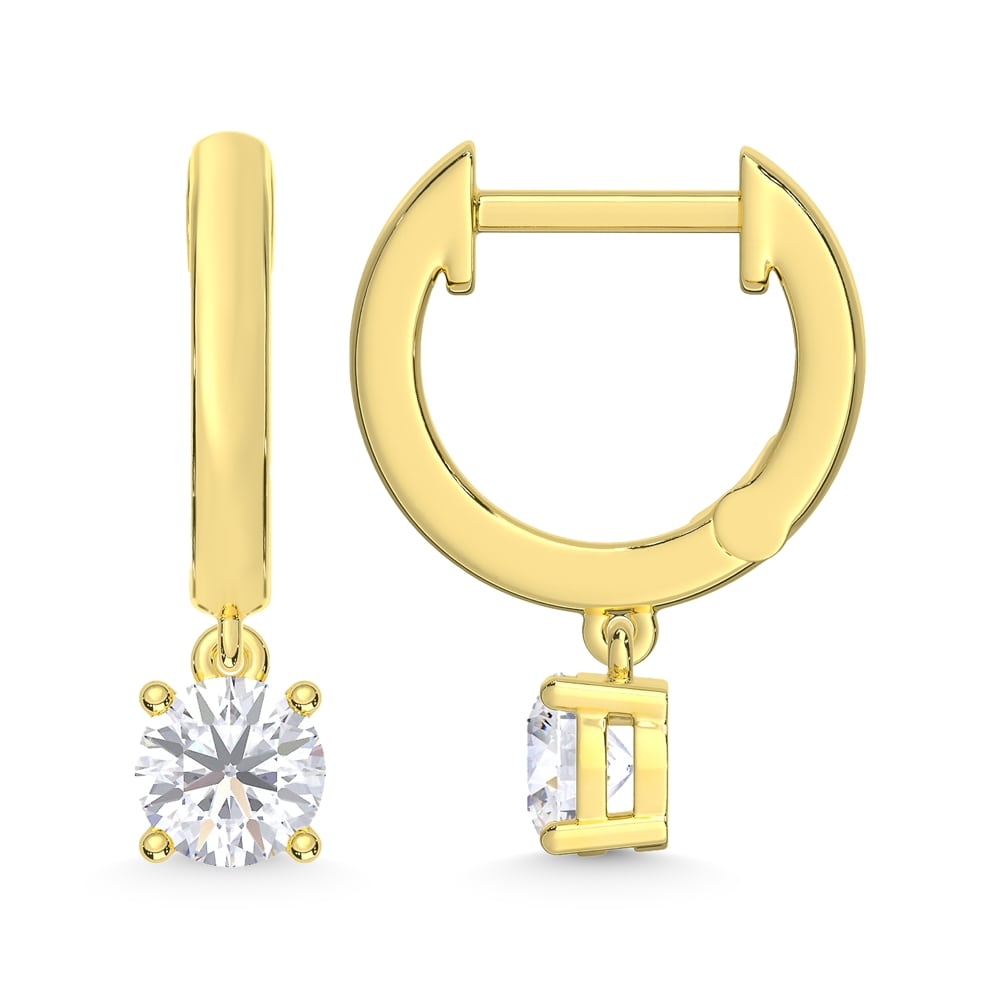 10K Yellow Gold 3/4 Ct.Tw. Lab Grown Diamond Hoop Earrings