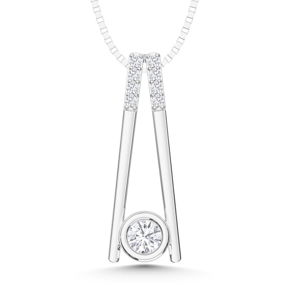 10K White Gold Lab Grown Diamond 1/5 Ct.Tw. Fashion Pendant