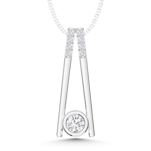 10K White Gold Lab Grown Diamond 1/5 Ct.Tw. Fashion Pendant