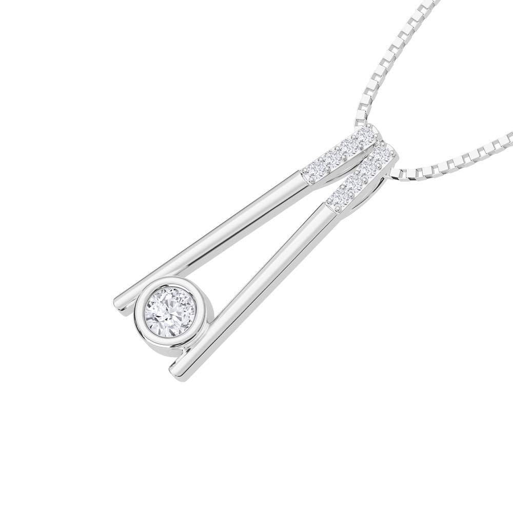 10K White Gold Lab Grown Diamond 1/5 Ct.Tw. Fashion Pendant