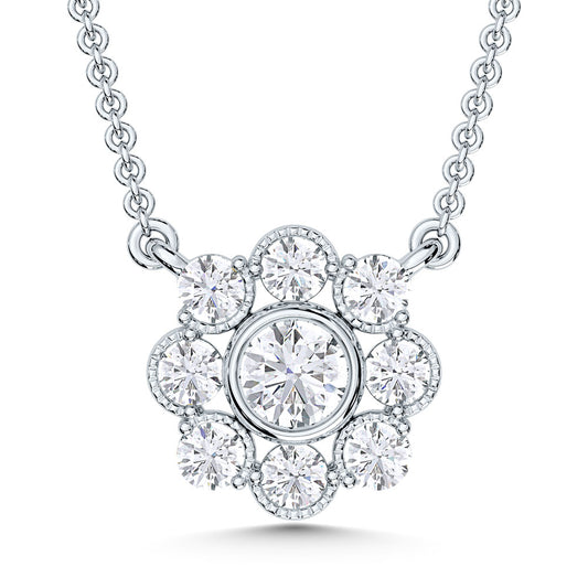 10K White Gold Lab Grown Diamond 3/8 Ct.Tw. Heart Pendant