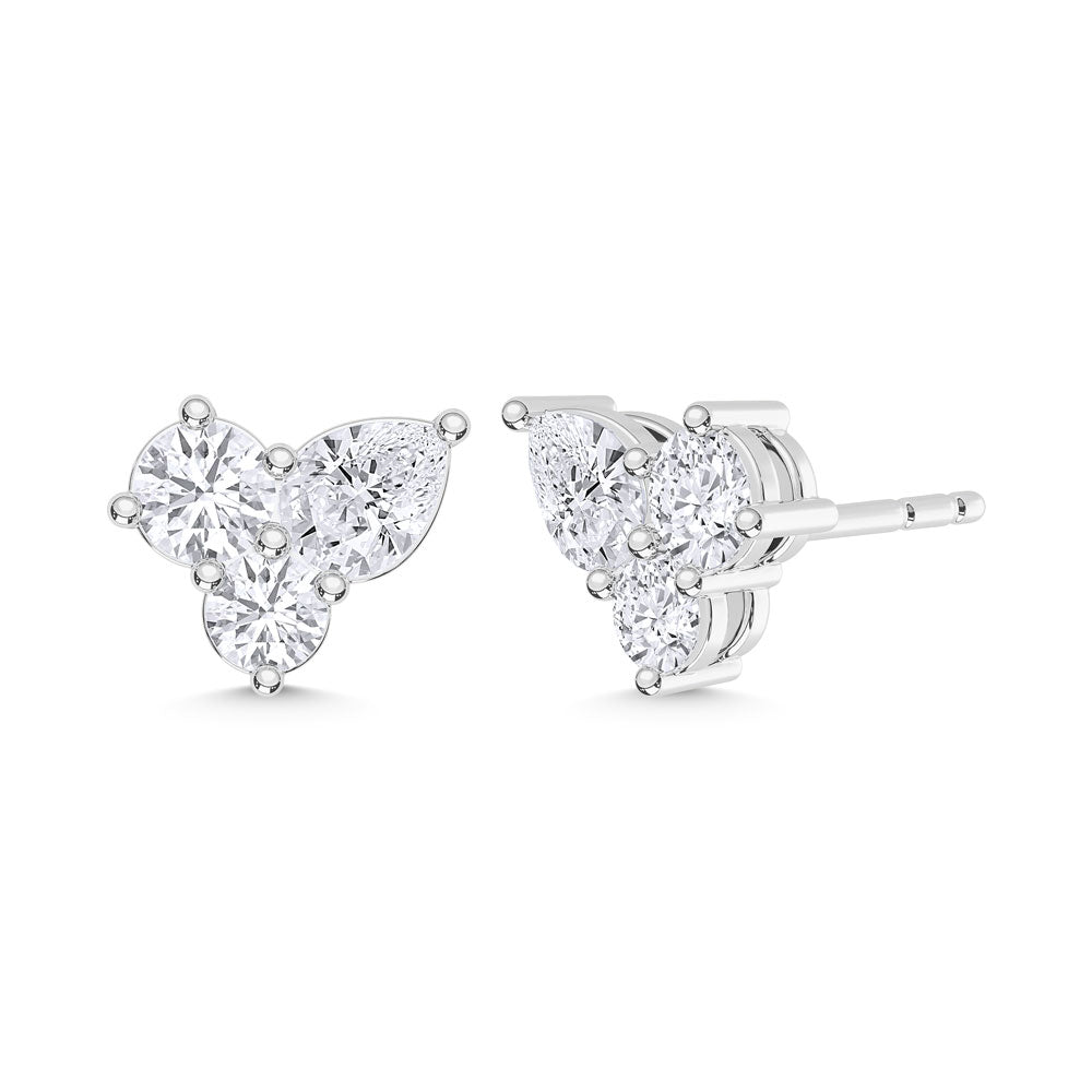 10K White Gold Lab Grown Diamond 3/4 Ct.Tw. Fashion Earrings
