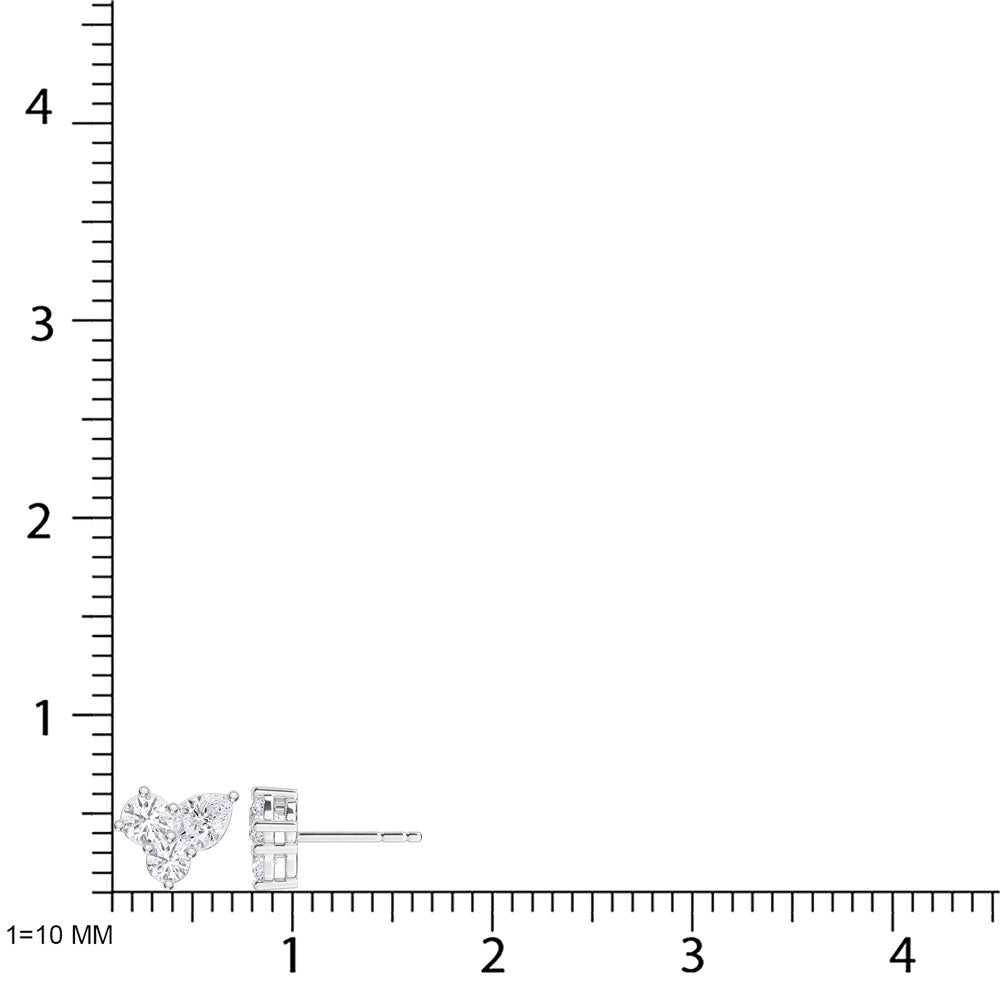 10K White Gold Lab Grown Diamond 3/4 Ct.Tw. Fashion Earrings
