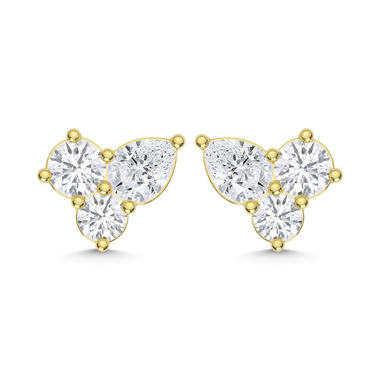 10K Yellow Gold Lab Grown Diamond 3/4 Ct.Tw. Fashion Earrings