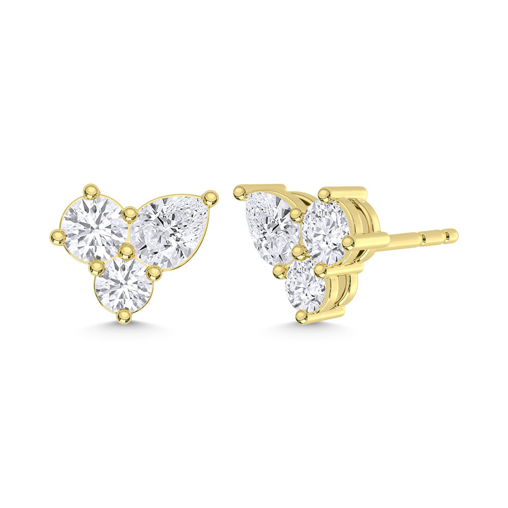 10K Yellow Gold Lab Grown Diamond 3/4 Ct.Tw. Fashion Earrings