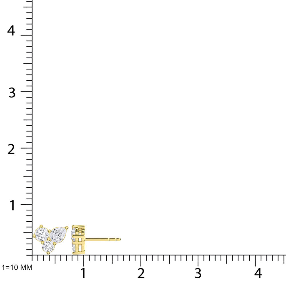 10K Yellow Gold Lab Grown Diamond 3/4 Ct.Tw. Fashion Earrings