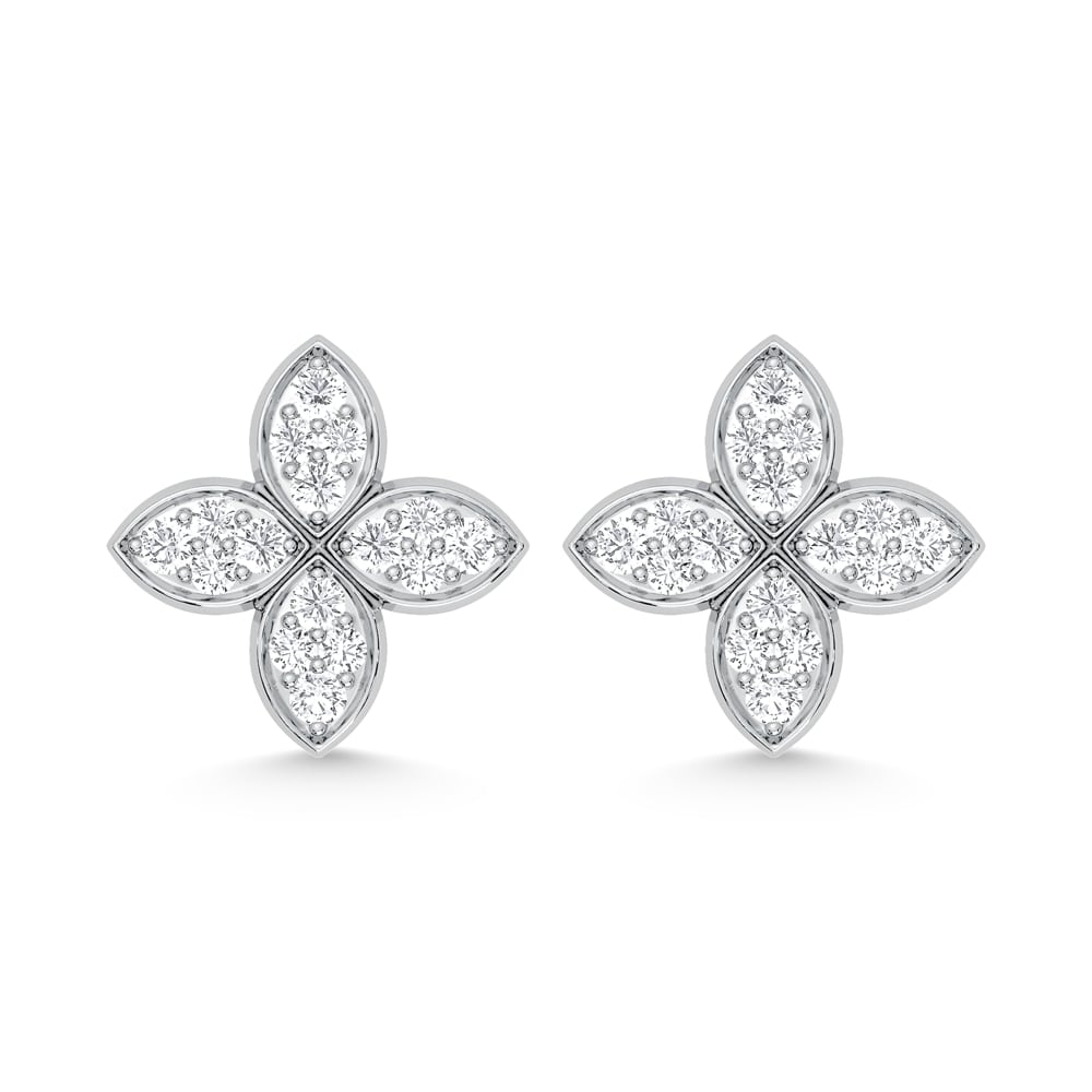 10K White Gold 1/2 Ct.Tw. Lab Grown Diamond Fashion Earrings