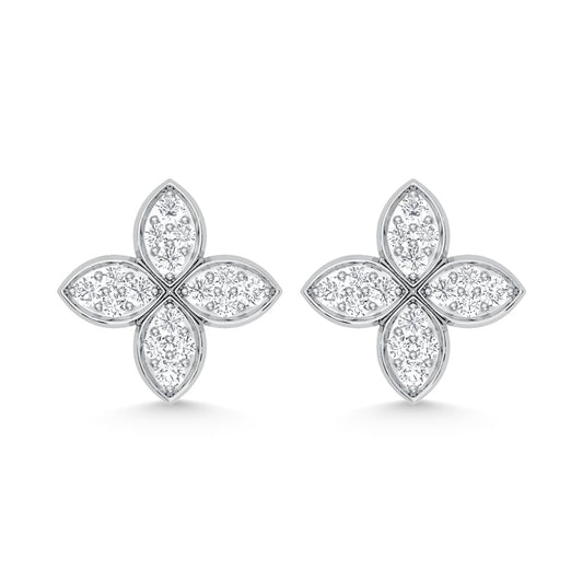 10K White Gold 1/2 Ct.Tw. Lab Grown Diamond Fashion Earrings