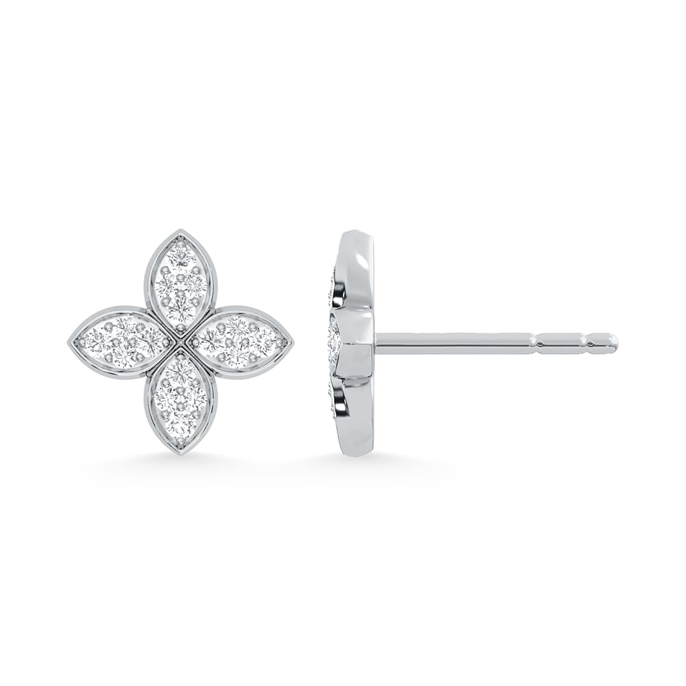 10K White Gold 1/2 Ct.Tw. Lab Grown Diamond Fashion Earrings