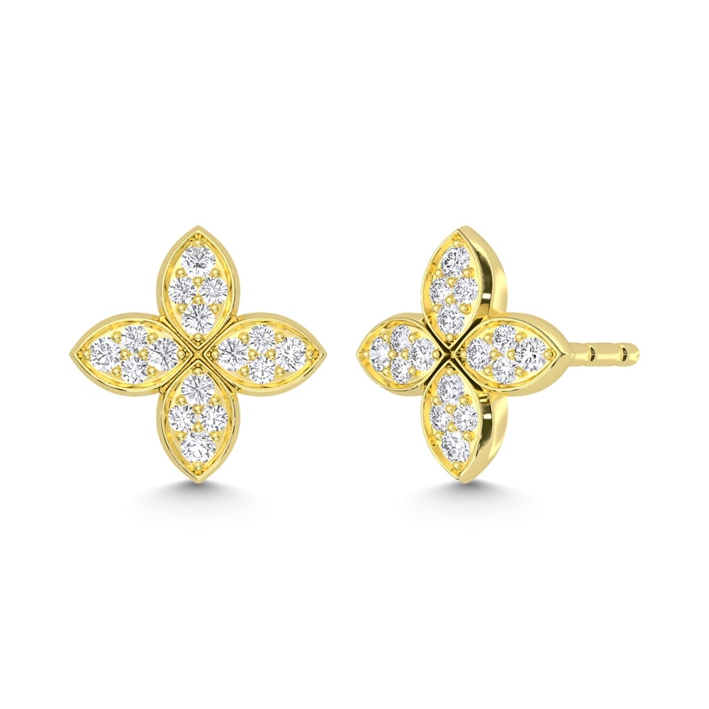10K Yellow Gold 1/2 Ct.Tw. Lab Grown Diamond Fashion Earrings