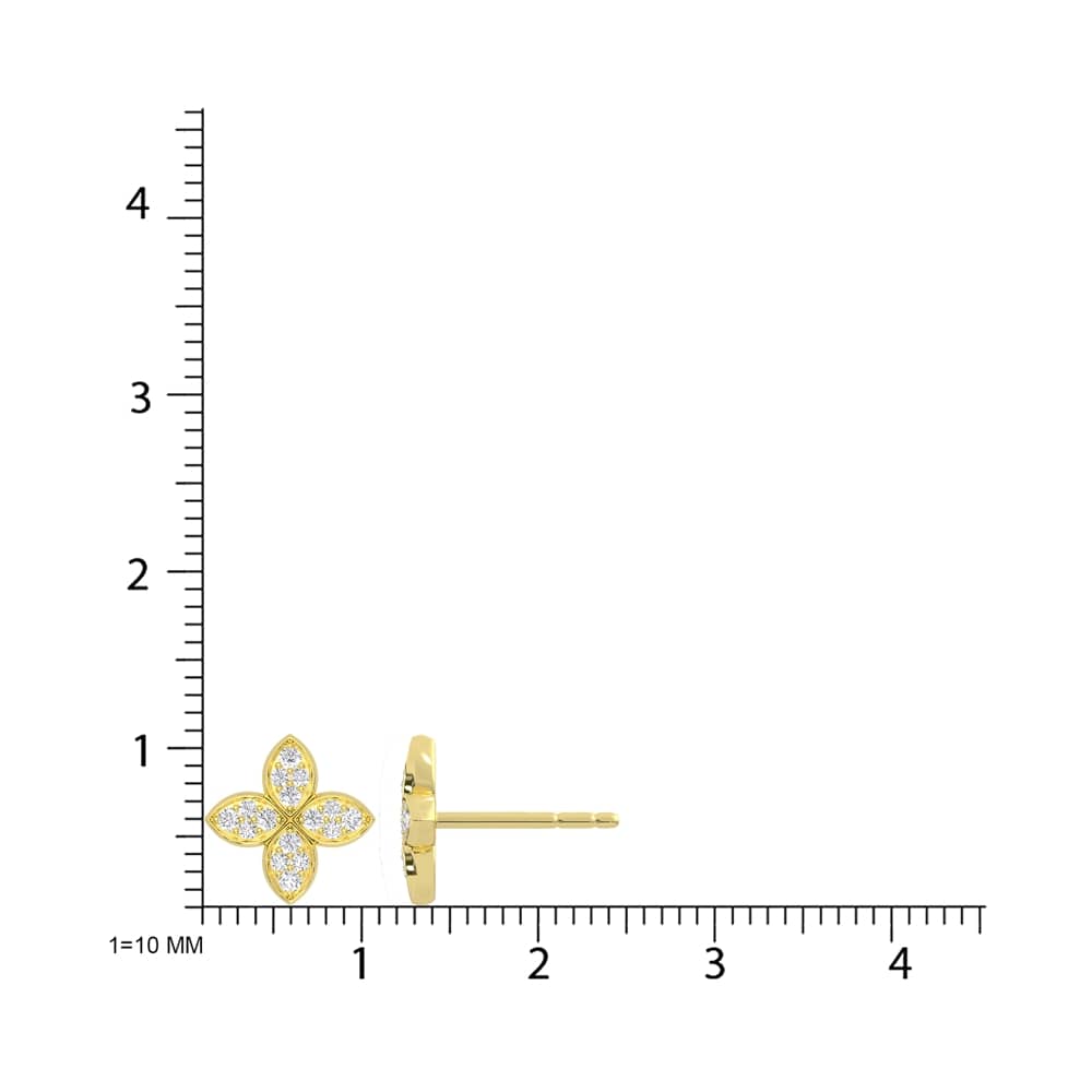 10K Yellow Gold 1/2 Ct.Tw. Lab Grown Diamond Fashion Earrings