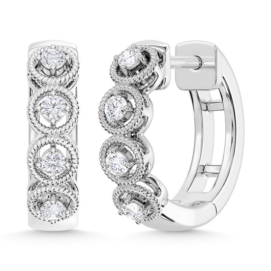 10K White Gold Lab Grown Diamond 1/6 Ct.Tw. Fashion Earrings