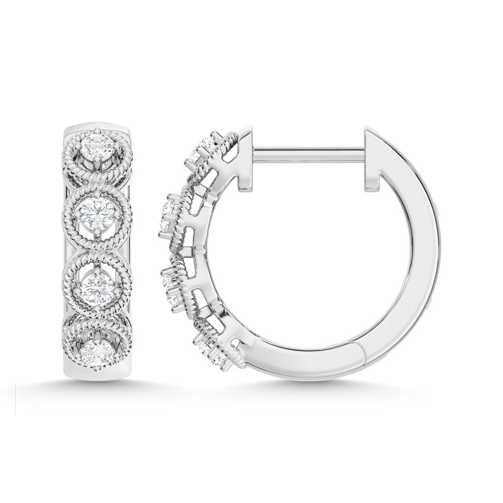 10K White Gold Lab Grown Diamond 1/6 Ct.Tw. Fashion Earrings