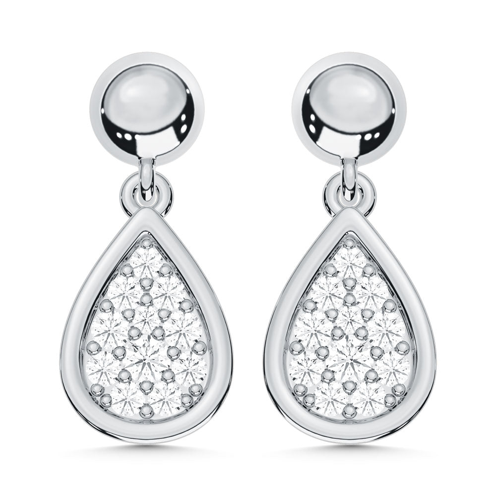 10K White Gold Lab Grown Diamond 1/5 Ct.Tw. Fashion Earrings