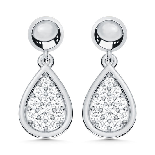 10K White Gold Lab Grown Diamond 1/5 Ct.Tw. Fashion Earrings