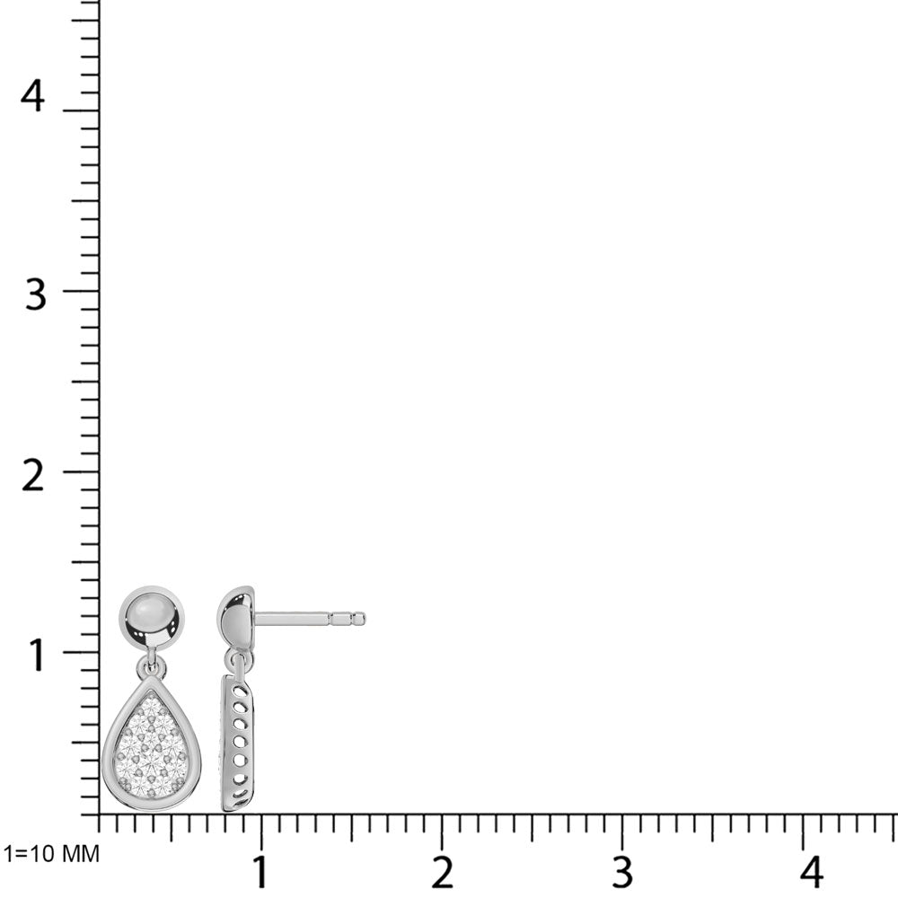 10K White Gold Lab Grown Diamond 1/5 Ct.Tw. Fashion Earrings