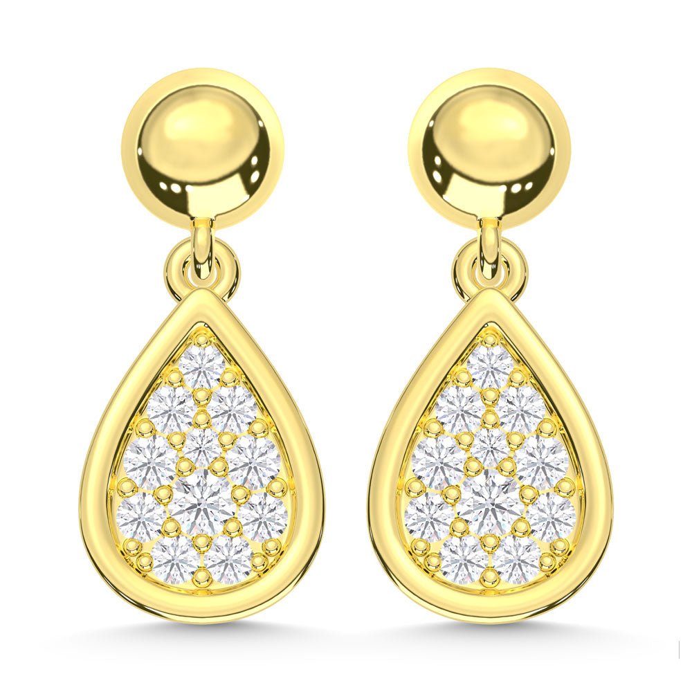 10K Yellow Gold Lab Grown Diamond 1/5 Ct.Tw. Fashion Earrings