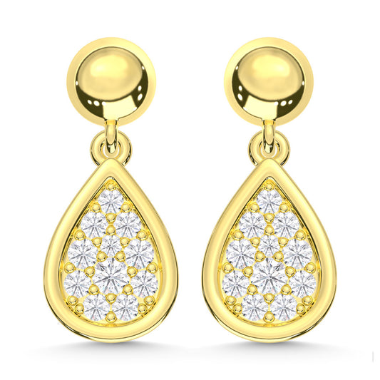 10K Yellow Gold Lab Grown Diamond 1/5 Ct.Tw. Fashion Earrings