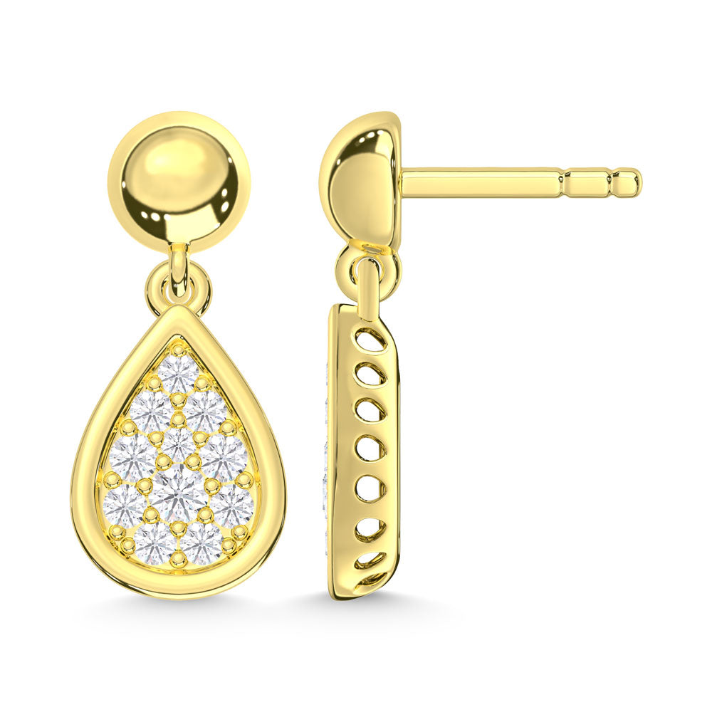 10K Yellow Gold Lab Grown Diamond 1/5 Ct.Tw. Fashion Earrings