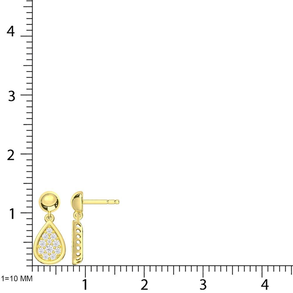 10K Yellow Gold Lab Grown Diamond 1/5 Ct.Tw. Fashion Earrings