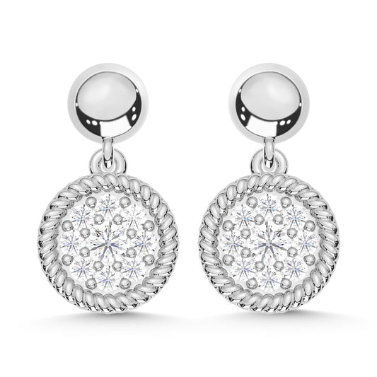 10K White Gold Lab Grown Diamond 1/5 Ct.Tw. Fashion Earrings