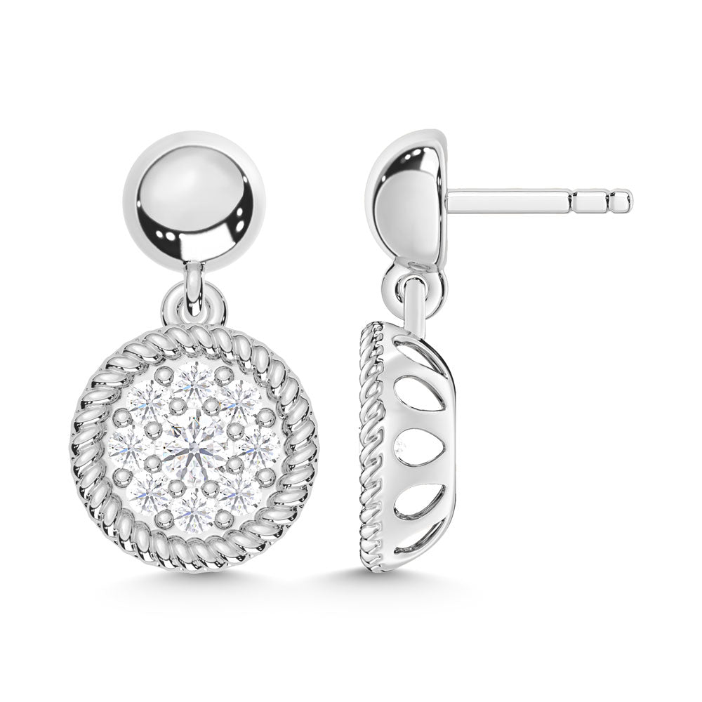 10K White Gold Lab Grown Diamond 1/5 Ct.Tw. Fashion Earrings