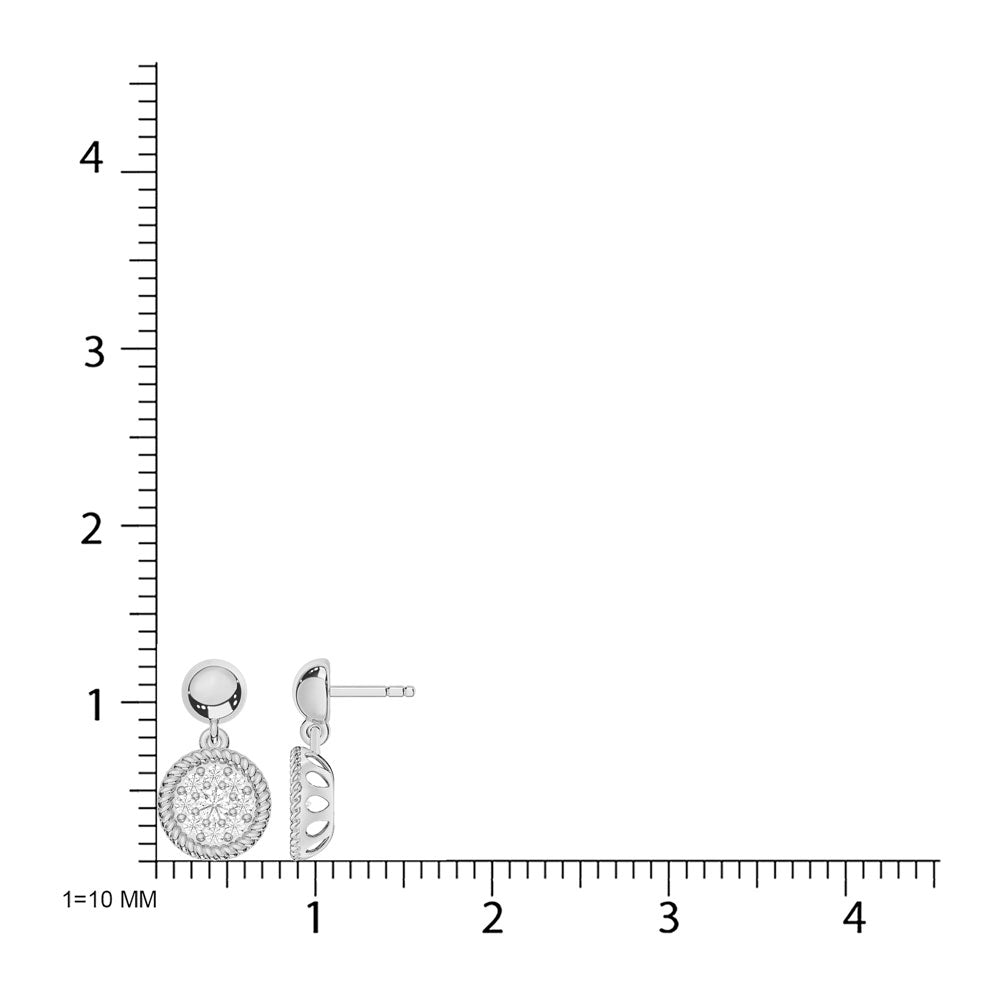 10K White Gold Lab Grown Diamond 1/5 Ct.Tw. Fashion Earrings