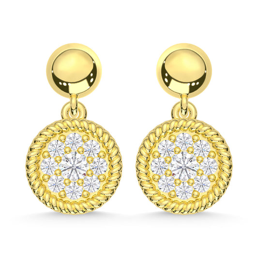 10K Yellow Gold Lab Grown Diamond 1/5 Ct.Tw. Fashion Earrings