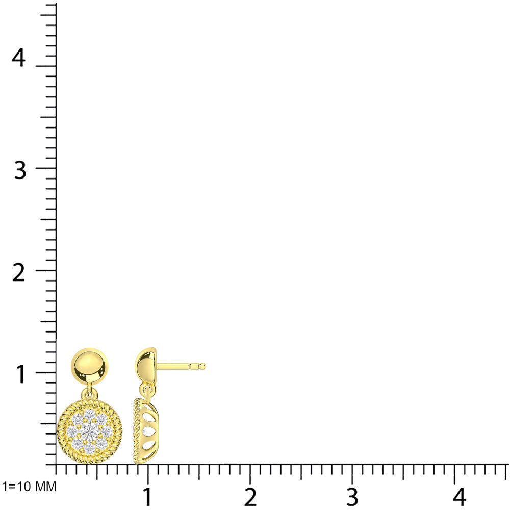 10K Yellow Gold Lab Grown Diamond 1/5 Ct.Tw. Fashion Earrings