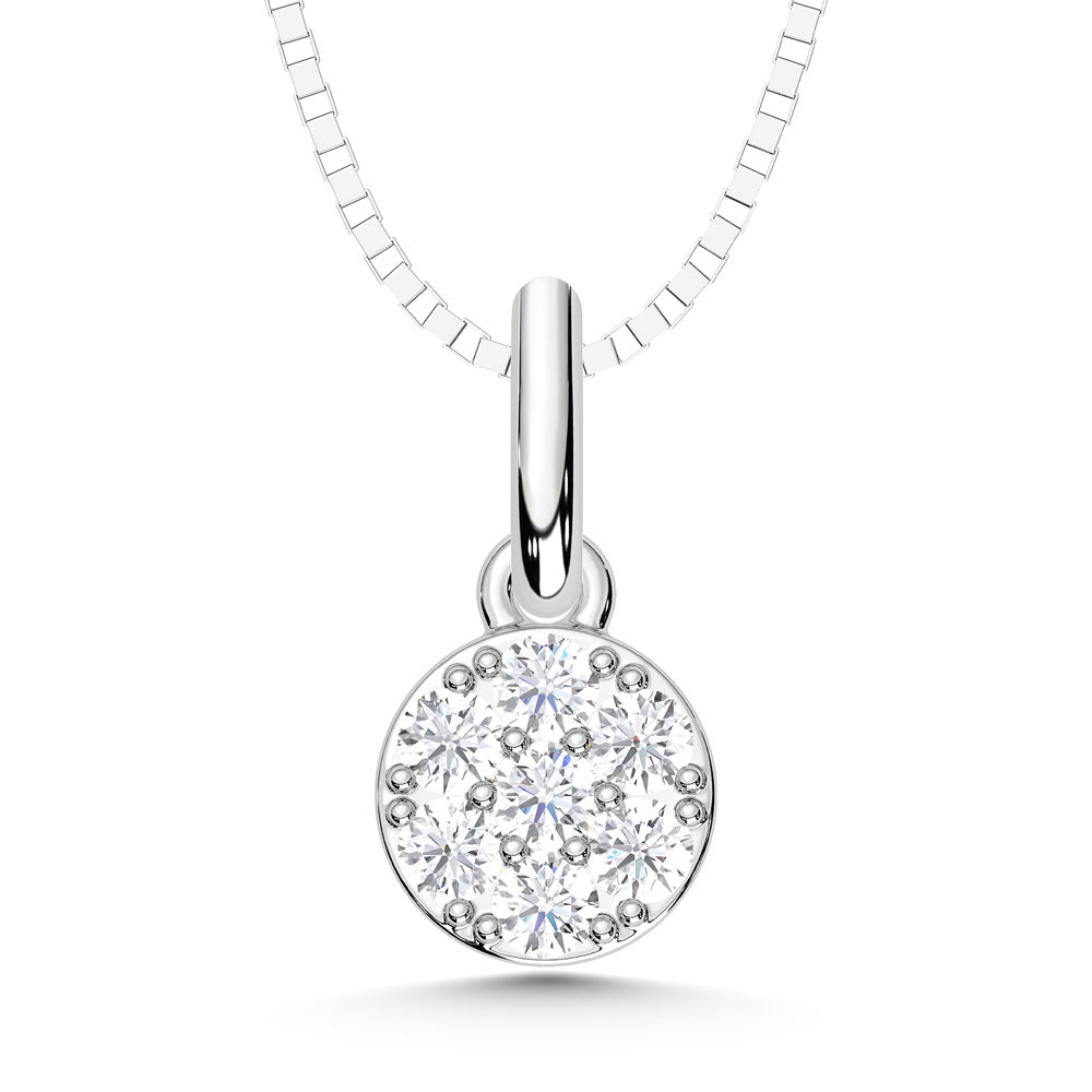 10K White Gold Lab Grown Diamond 1/10 Ct.Tw. Fashion Pendant