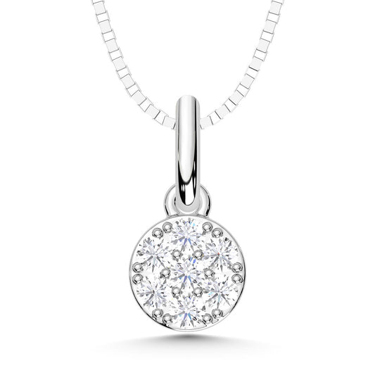 10K White Gold Lab Grown Diamond 1/10 Ct.Tw. Fashion Pendant