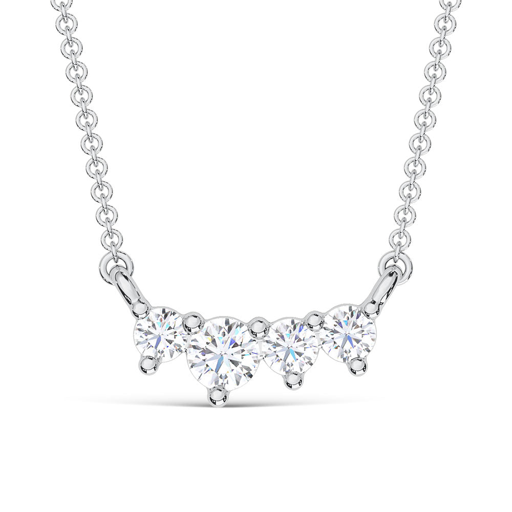 10K White Gold Lab Grown Diamond 1/10 Ct.Tw. Fashion Necklace