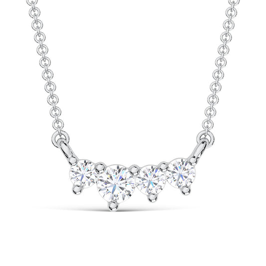 10K White Gold Lab Grown Diamond 1/10 Ct.Tw. Fashion Necklace