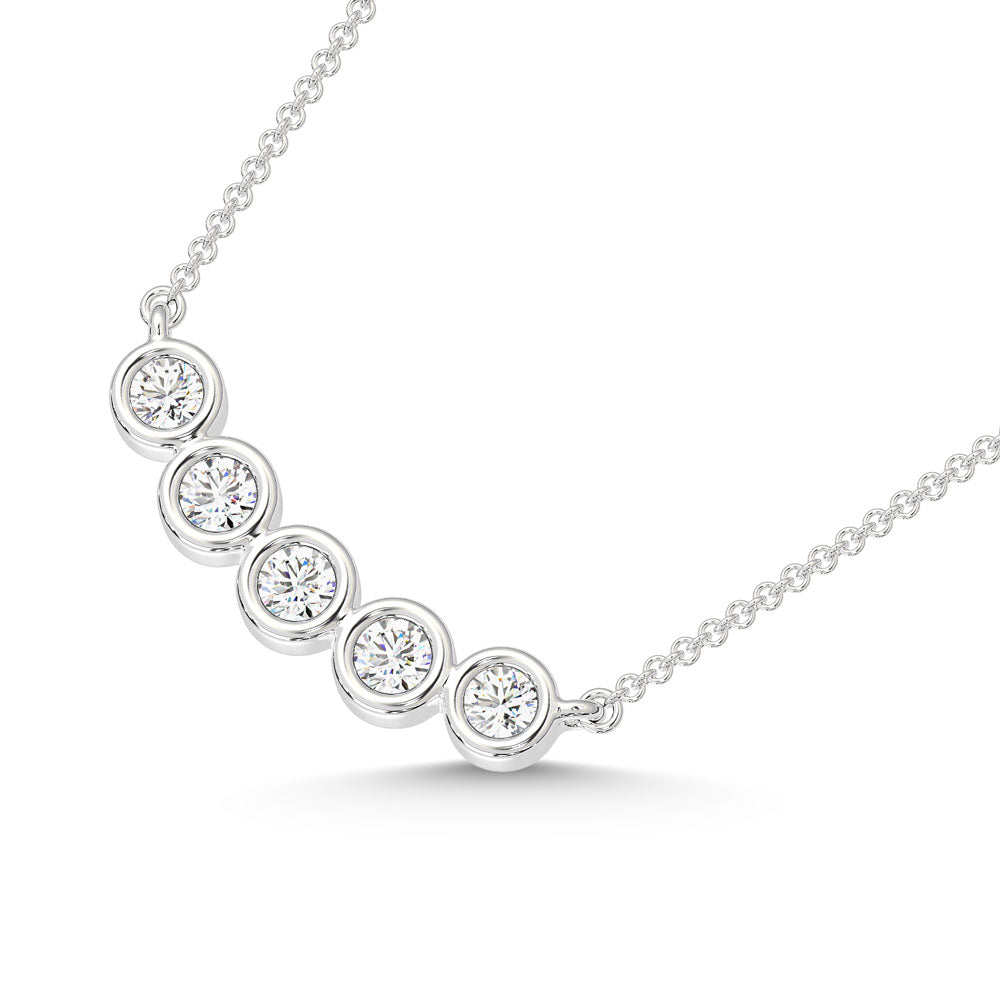 10K White Gold Lab Grown Diamond 1/4 Ct.Tw. Fashion Necklace
