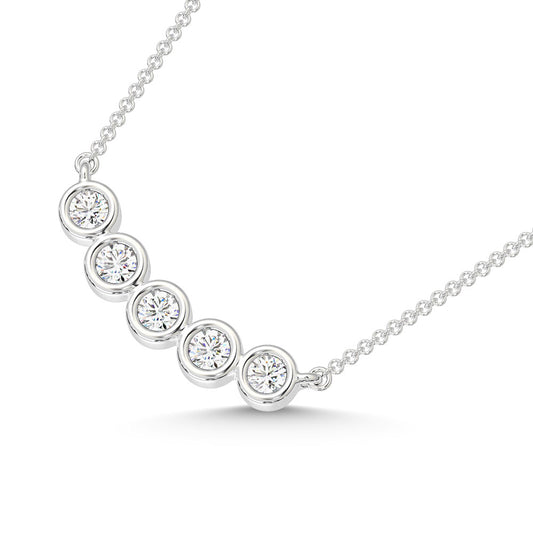 10K White Gold Lab Grown Diamond 1/4 Ct.Tw. Fashion Necklace