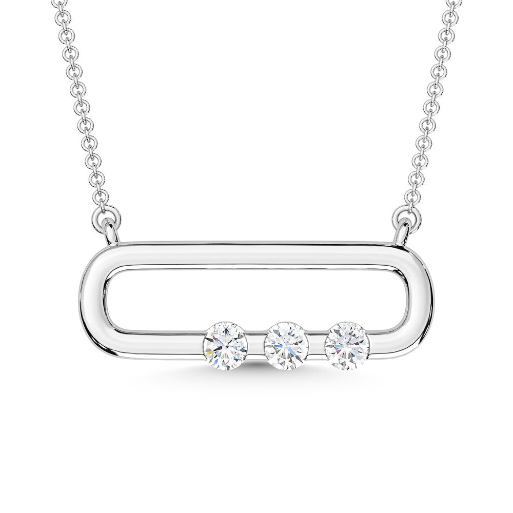 10K White Gold Lab Grown Diamond 1/10 Ct.Tw. Fashion Necklace