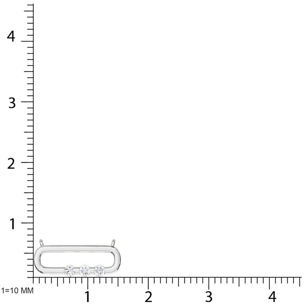 10K White Gold Lab Grown Diamond 1/10 Ct.Tw. Fashion Necklace