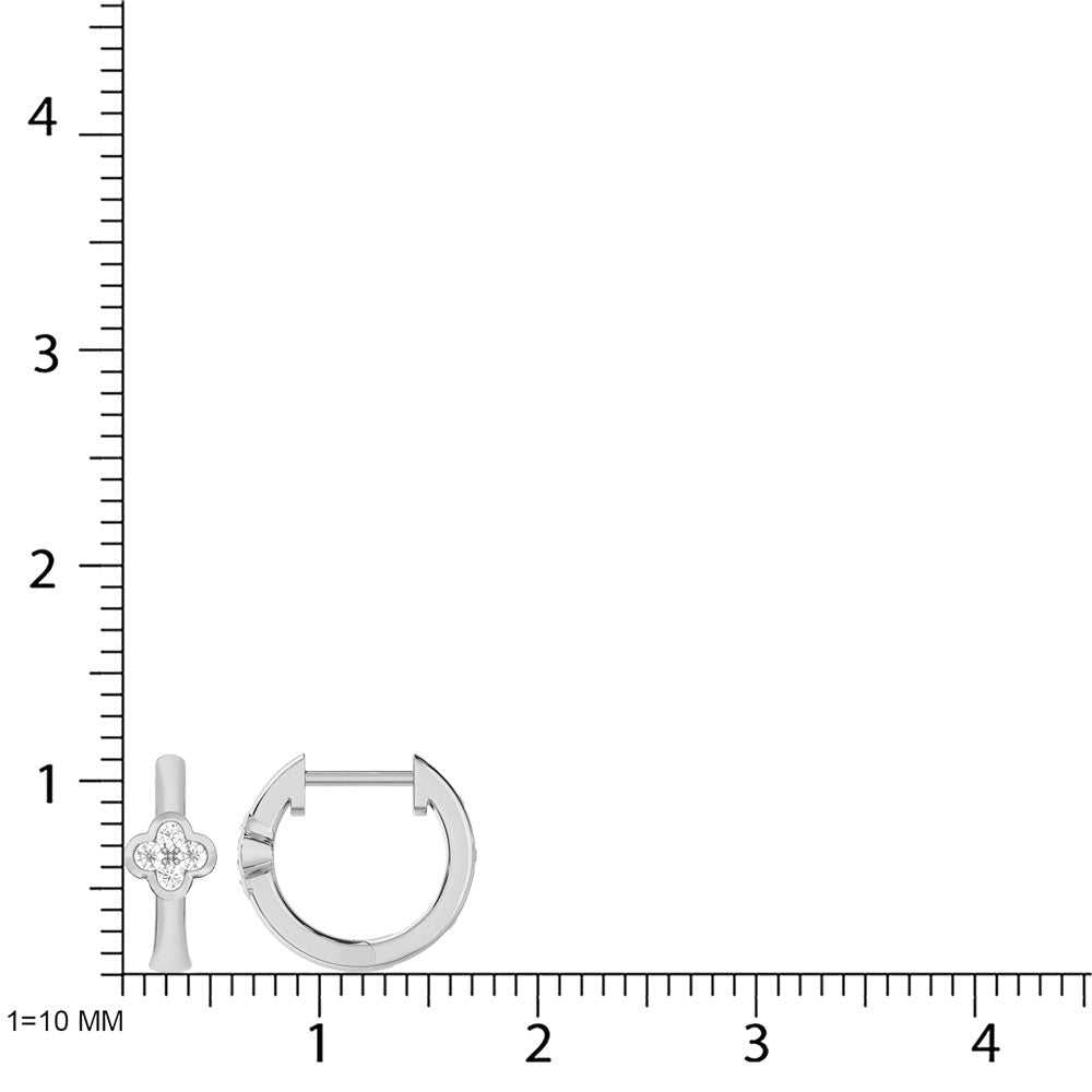10K White Gold Lab Grown Diamond 1/10 Ct.Tw. Hoop Earrings