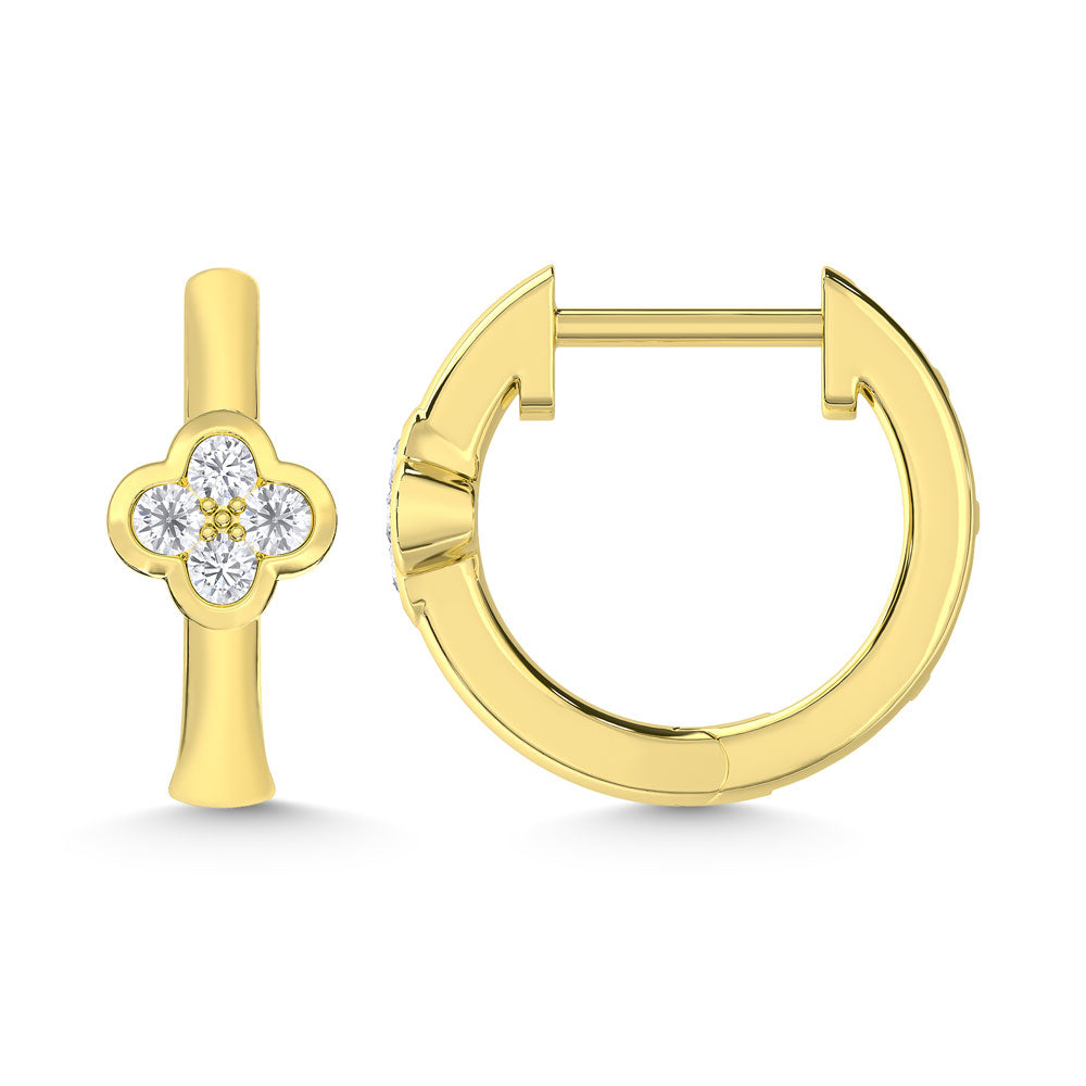 10K Yellow Gold Lab Grown Diamond 1/10 Ct.Tw. Hoop Earrings