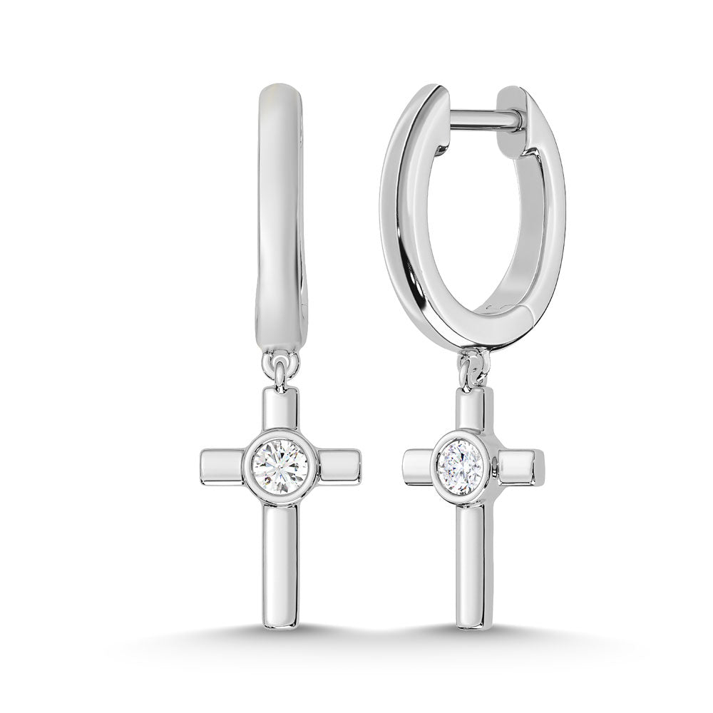 10K White Gold Lab Grown Diamond 1/6 Ct.Tw. Fashion Earrings