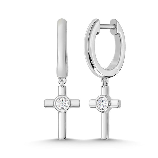 10K White Gold Lab Grown Diamond 1/6 Ct.Tw. Fashion Earrings