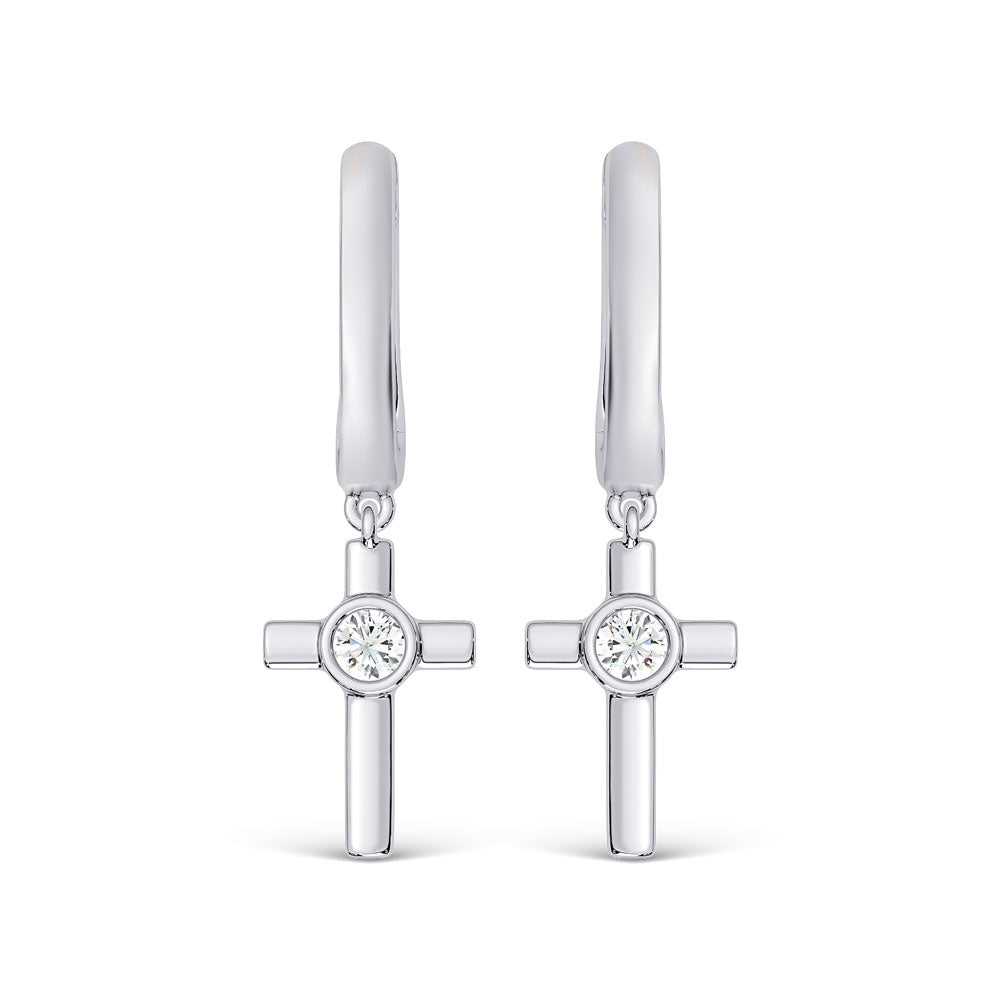 10K White Gold Lab Grown Diamond 1/6 Ct.Tw. Fashion Earrings