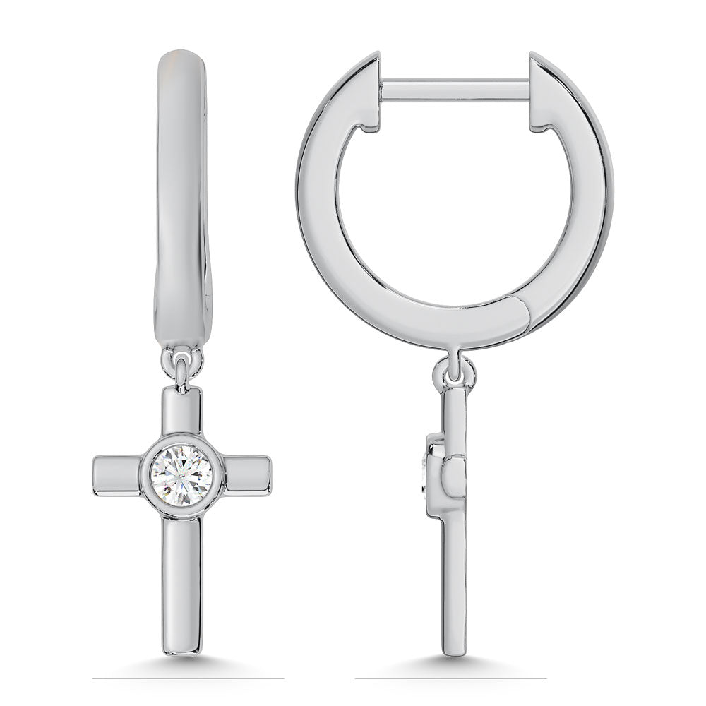 10K White Gold Lab Grown Diamond 1/6 Ct.Tw. Fashion Earrings