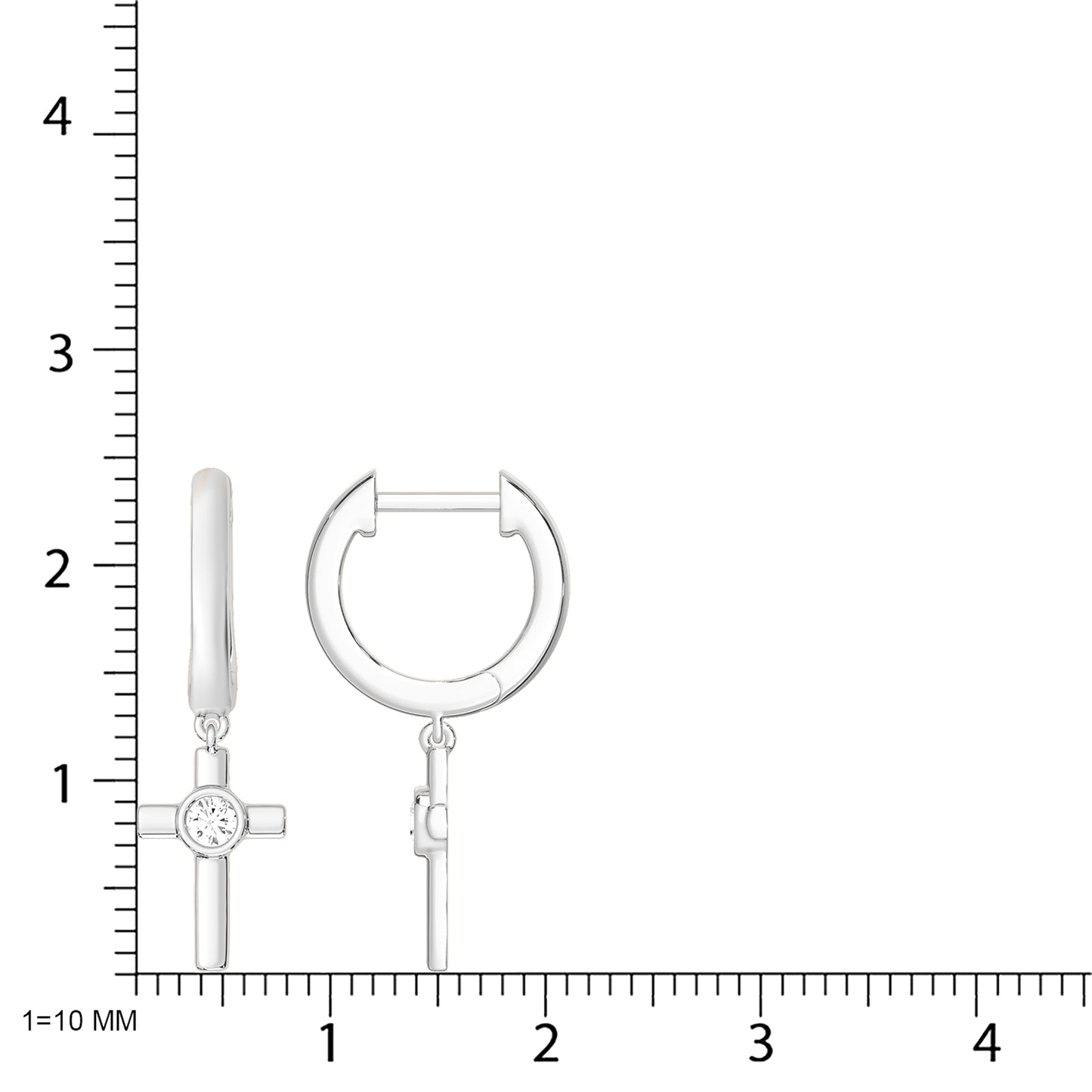 10K White Gold Lab Grown Diamond 1/6 Ct.Tw. Fashion Earrings