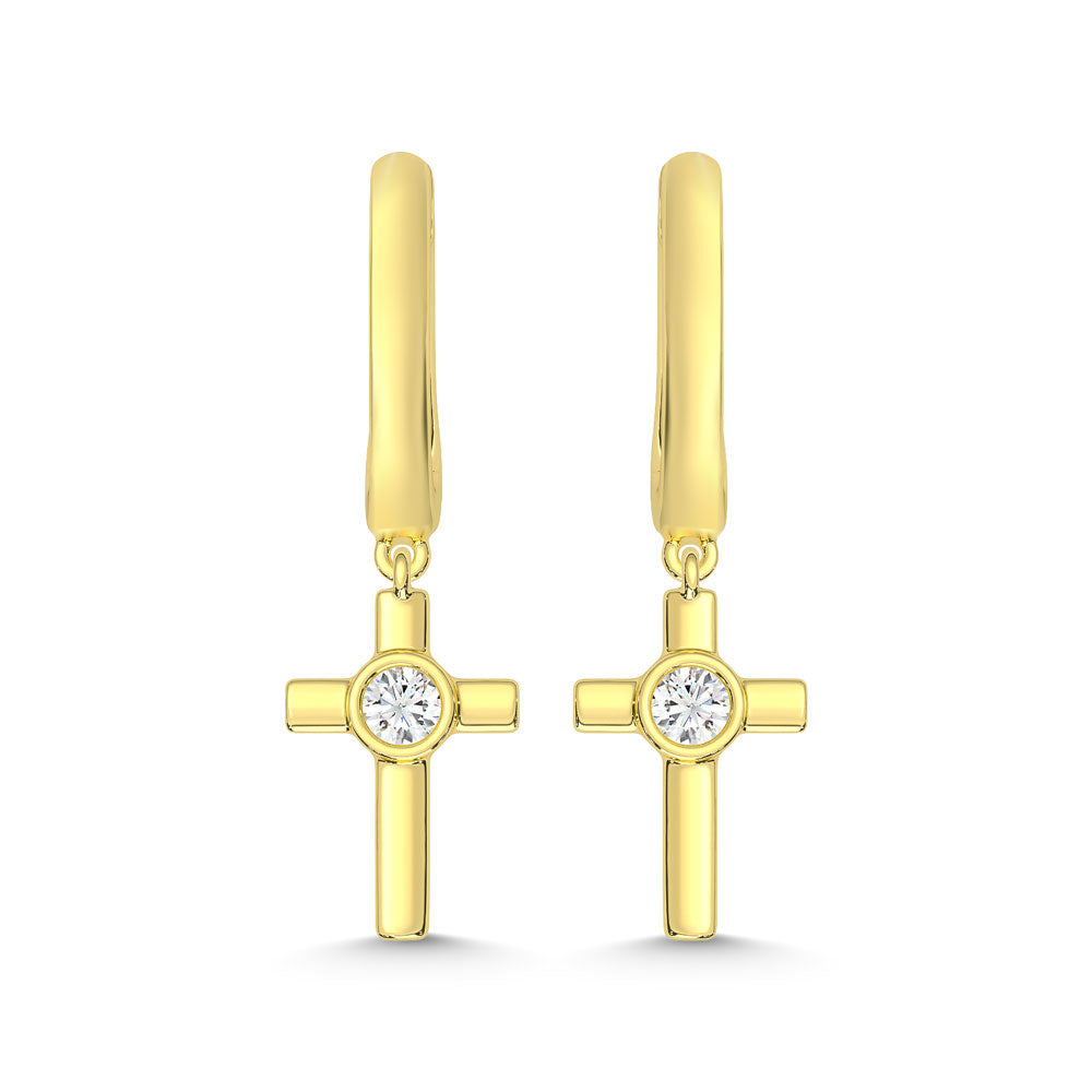 10K Yellow Gold Lab Grown Diamond 1/6 Ct.Tw. Fashion Earrings